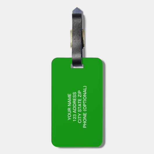 旅行用の緑の白いオレンジ色のシャムロックの荷物タグ ラゲッジタグ (裏面縦)