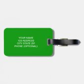 旅行用の緑の白いオレンジ色のシャムロックの荷物タグ ラゲッジタグ (裏面横)