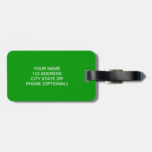 旅行用の緑の白いオレンジ色のシャムロックの荷物タグ ラゲッジタグ (裏面横)