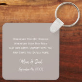 旅行用ヒッポキープサケ |パーソナライズされた節 キーホルダー (裏面)