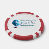 旅行用ブライズシャワーに名前と日付を追加 ミスからミセスへシム様 ポーカーチップ (シングル)