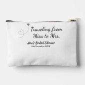 旅行用ブライズシャワーのネームカードの例：ミス（旧姓）シム → ミセス（姓）シム アクセサリーポーチ (裏面)