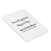 旅行用ブライズシャワーのネームカードの例：ミス（旧姓）シム → ミセス（姓）シム マグネット (右側)