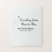 旅行用ブライズシャワーのネームカードの日付をミスからミセス・シムに変更 ジグソーパズル (縦)