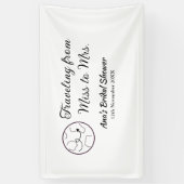 旅行用ブライズシャワーのネームカードの日付をミスからミセス・シムに変更 横断幕 (縦)