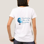 旅行用ブライズシャワーのネームカードの日付をミスからミセス・シムに変更 Tシャツ (裏面)