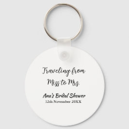旅行用ブライズシャワーの名前と日付をミス・シムからミセス・シムに変更 キーホルダー