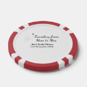 旅行用ブライズシャワーの名札 日付 ミスからミセス シムへ ポーカーチップ (シングル)