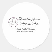 旅行用ブライズシャワー　名前と日付　ミスからミセス　シムへ
