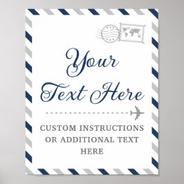 旅行用航空機ベビーブライダルシャワー結婚 ポスター