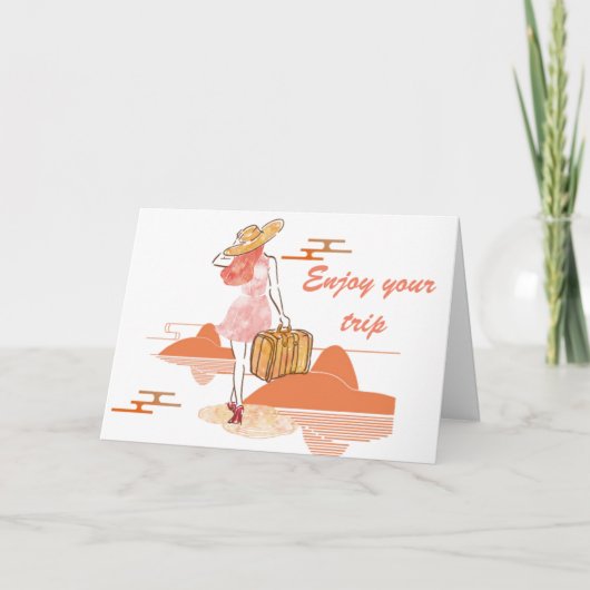 旅行素晴らしをして聞くのが待ち遠しい カード (正面)