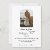 旅行結婚の紙機モダン械日付の保存 招待状 (正面)