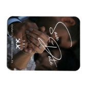 旅行結婚の飛行機のハートモダンを保存 マグネット (横)