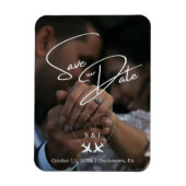 旅行結婚の飛行機のハートモダンを保存 マグネット (縦)