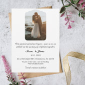 旅行結婚の飛行機のハートモダンを保存 招待状