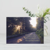 旅行者が少ない道はよりよい日待っています サンキューカード (スタンド正面)