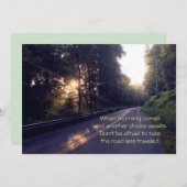 旅行者が少ない道はよりよい日待っています サンキューカード (正面/裏面)