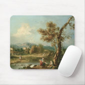 旅行者とのItalianateの川の景色 マウスパッド (マウス)