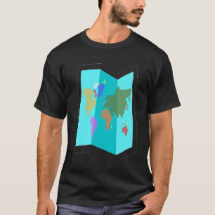 旅行者と地理愛好家のための世界地図 Tシャツ