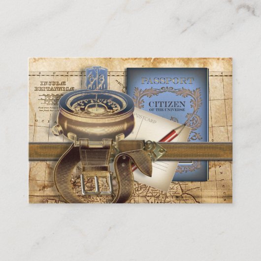 旅行者の小型郵便はがきの名刺 名刺 (正面)