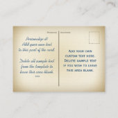 旅行者の小型郵便はがきの名刺 名刺 (裏面)