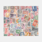 旅行者の愛好家のためのスタンプ収集ブランケット フリースブランケット (正面(横))