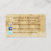 旅行者の社会的なプロフィールカード コーリングカード (裏面)