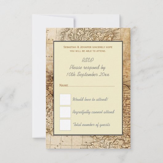 旅行者RSVPカード 出欠カード (裏面)