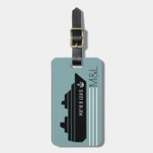 旅行船のクルージング パーソナライズされた ラゲッジタグ (正面縦)