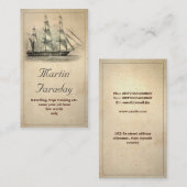 旅行船のボートの美しく古い名刺 名刺 (正面/裏面)
