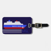 旅行船クルーズパーソナライズされた – 青と赤 ラゲッジタグ (正面横)