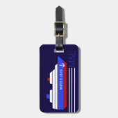 旅行船クルーズパーソナライズされた – 青と赤 ラゲッジタグ (正面縦)