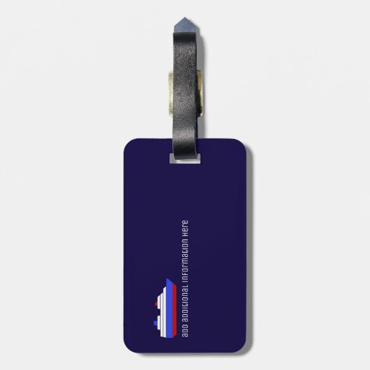 旅行船クルーズパーソナライズされた – 青と赤 ラゲッジタグ (裏面縦)