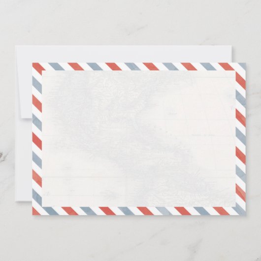 旅行花の郵便はがきのブライダルシャワーの招待状 招待状 (裏面)