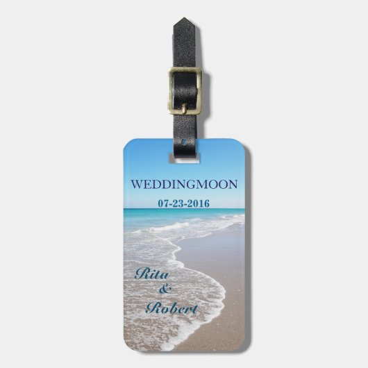 旅行荷物のラベルのコレクションかWeddingmoon ラゲッジタグ (正面縦)