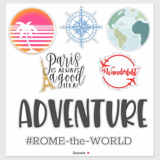 旅行荷物の取り揃え シール (シート)