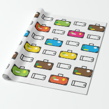 旅行荷物をテーマにした包装紙