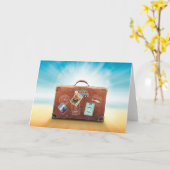 旅行荷物、ヴィンテージイタリアのステッカー カード (黄色い花)