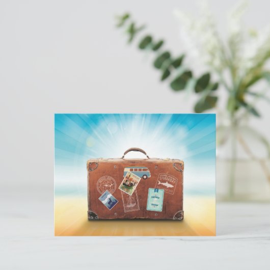 旅行荷物、ヴィンテージイタリアのポスター、 ポストカード (スタンド正面)