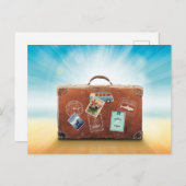 旅行荷物、ヴィンテージイタリアのポスター、 ポストカード (正面/裏面)