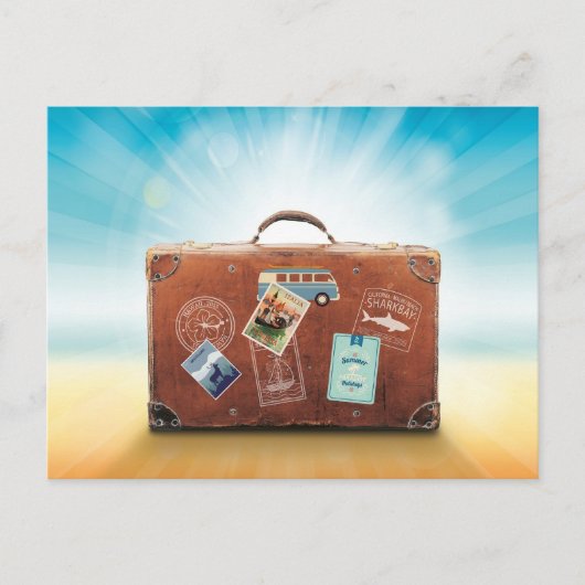 旅行荷物、ヴィンテージイタリアのポスター、 ポストカード (正面)