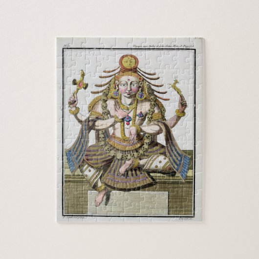 「旅行補助のIndesとlaからのShivaの面、 ジグソーパズル (縦)