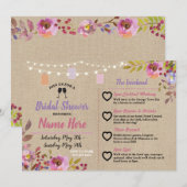 旅行計画 ブライダルシャワー 花瓶 ピンク ウッド 招待状 (正面/裏面)