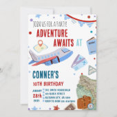 旅行誕生日招待先 テーマパーティー 招待状 (正面)