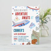 旅行誕生日招待先 テーマパーティー 招待状 (スタンド正面)