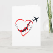 旅行誕生日飛行機ハート&フォトカスタム シーズンカード (正面)