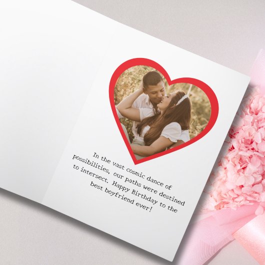 旅行誕生日飛行機ハート&フォトカスタム シーズンカード