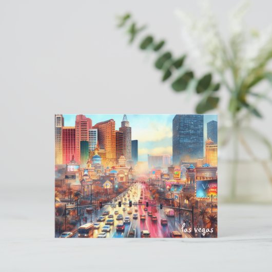旅行買クールヴィンテージラスベガスはがき ポストカード (スタンド正面)