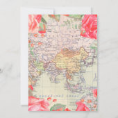 旅行赤い花のブライダルシャワーの招待状 招待状 (裏面)