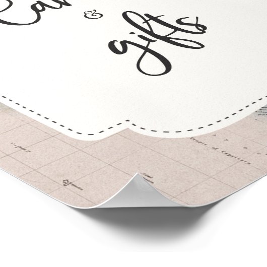 旅行赤ちゃんシャワーカードとギフトテーブルの看板 ポスター (角)